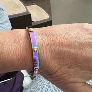 Authentic Henri Bendel multi color opalescent bangle bracelet
